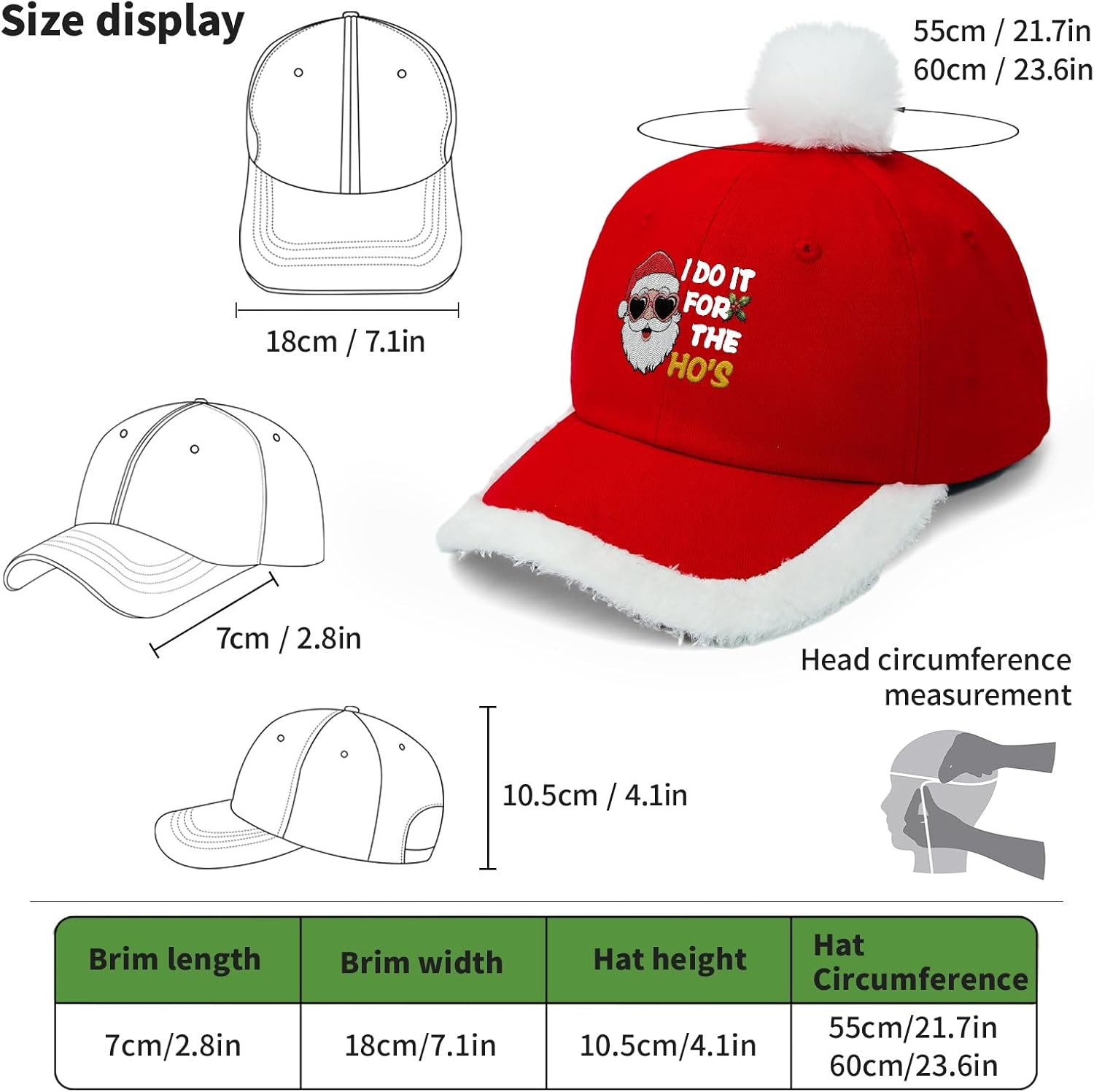 Embroidered Baseball Cap Golf Dad Hat Adjustable Original Classic Low Profile Cotton Cap Red Santa Hat Men Women - Image 5