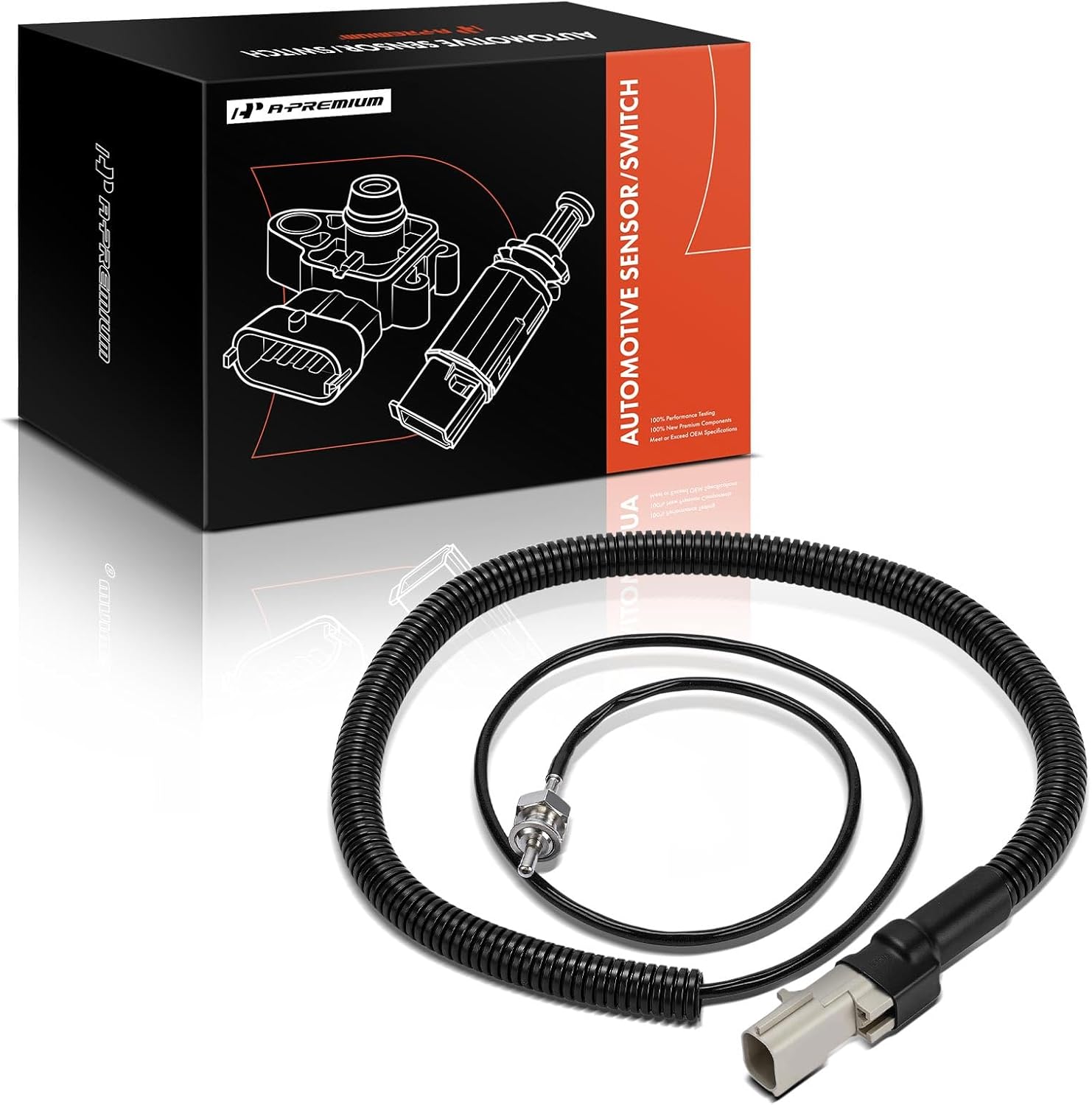 A-Premium Engine Coolant Temperature Sensor [2 Pins] Compatible with Ford, Advance, Freightliner, International, Kenworth, Peterbilt, Sterling & Volvo Models - A9513, M, Argosy, 2654, C500 & More