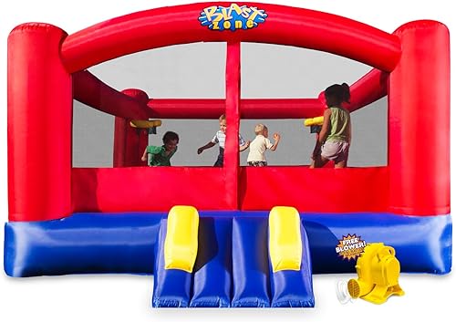 Double Play - Casa inflable de doble aro con soplador - Calidad premium - Capacidad para 7 niños - Seguro y limpio
