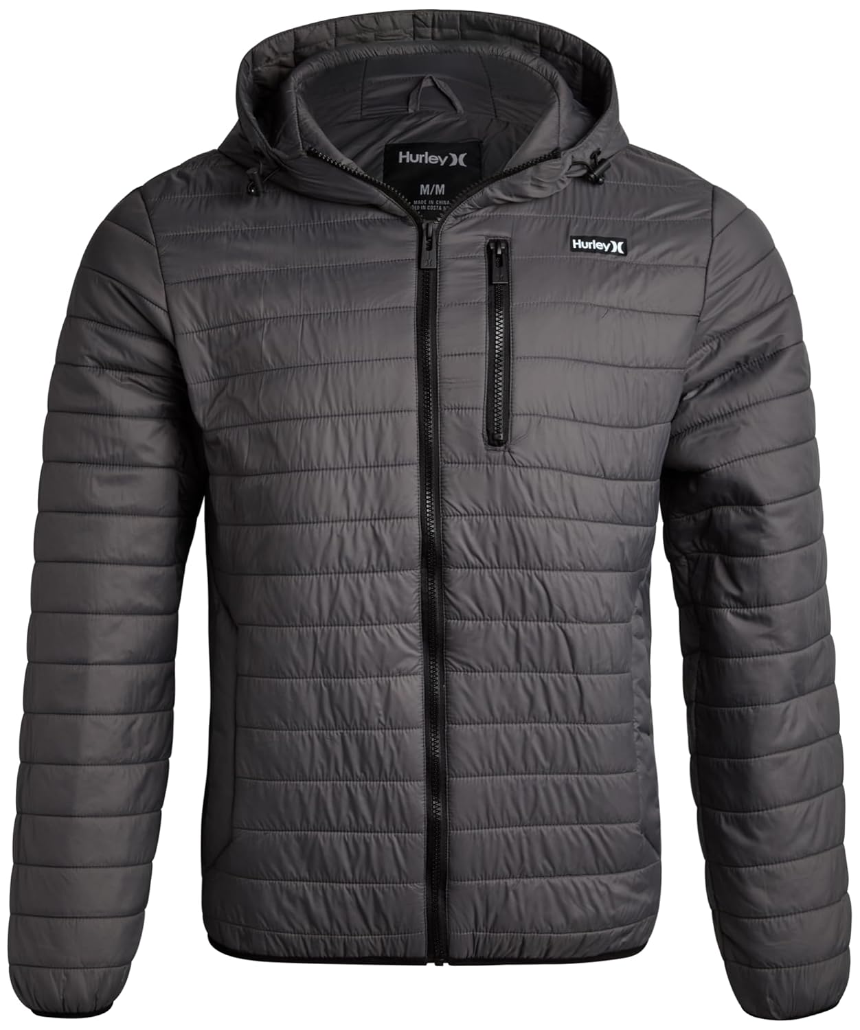 Hurley Mens Puffer Jacket - Lightweight Packable Insulated Winter Coat for Men - Weather Resistant Quilted Outdoor Jacket
