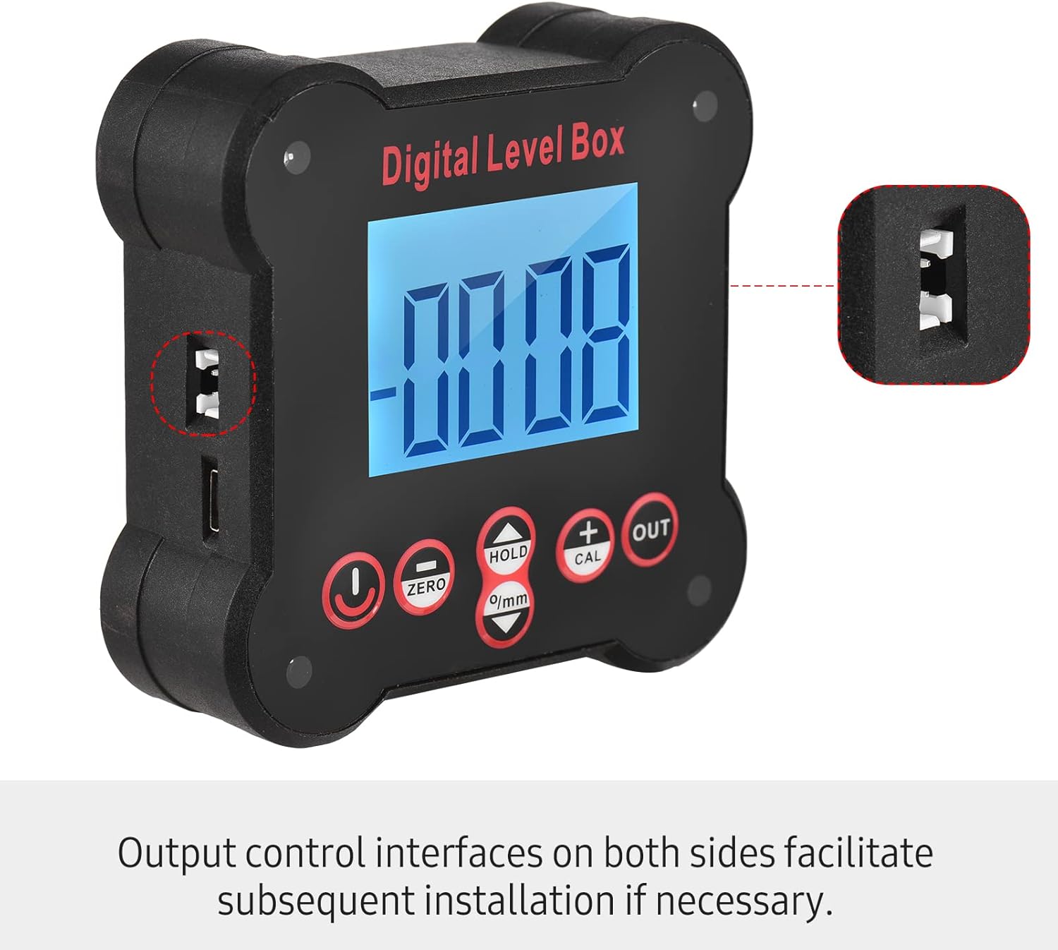 Digital Inclinometer Electronic Level Angle Magnetic Protractor with LCD Backlight for Woodwork Building Automobile ABS Black 8.3x8.3x3cm