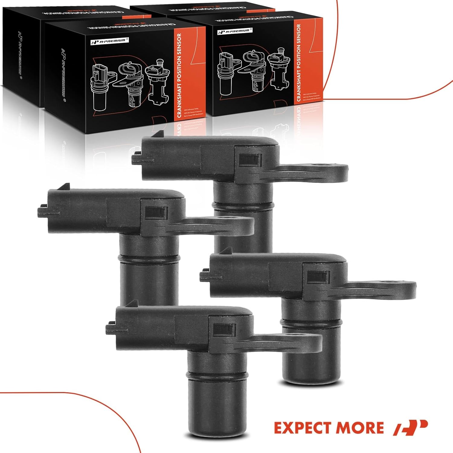 A-Premium 4-PC Engine Camshaft Position Sensor Compatible with Chevrolet Equinox, Malibu, Traverse, Impala, Camaro & GMC Terrain, Acadia & Buick Enclave & Cadillac SRX, CTS & Saab 9-5 & Saturn Outlook