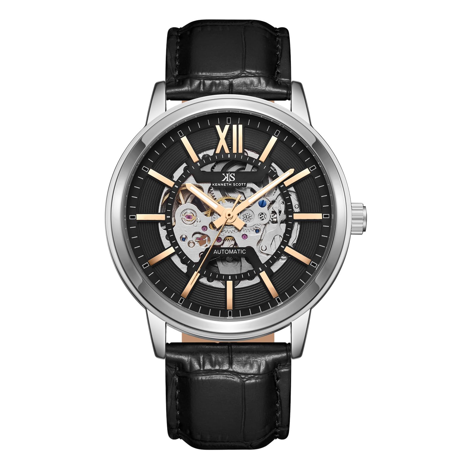 Kenneth Scott Men’s Automatic Watch | 43.5mm - K24323 Black