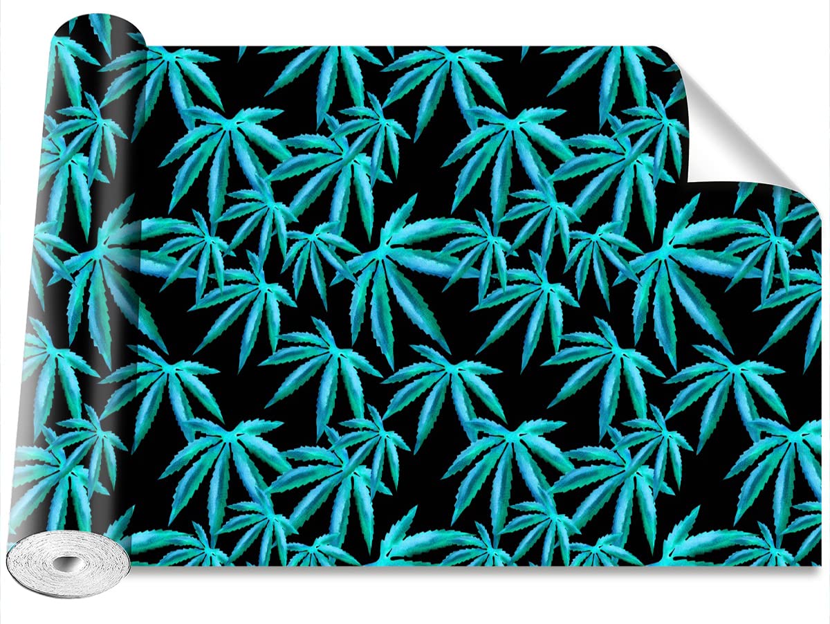 Papier peint camouflage Tulup grand format 250x104cm motif original feuilles de chanvre