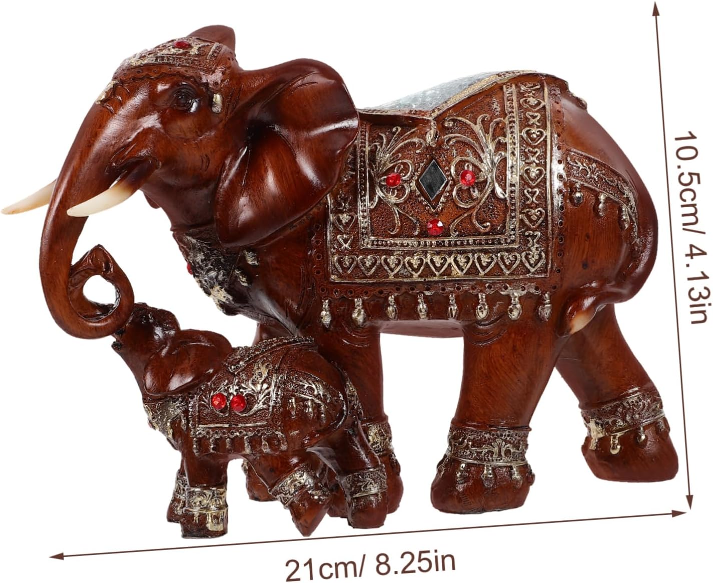 ABOOFAN Luck Elephant Resin Statue Decorative Tabletop Figurine for Home Office Creative Elephant Decor Small Size Vintage Style for Living Room