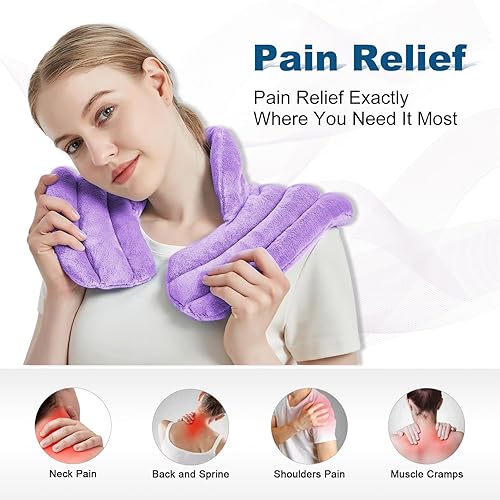 Miniatura 3 de Almohadilla térmica para cuello apta para microondas para hombros, almohadilla térmica para microondas para cuello y hombros para aliviar el dolor