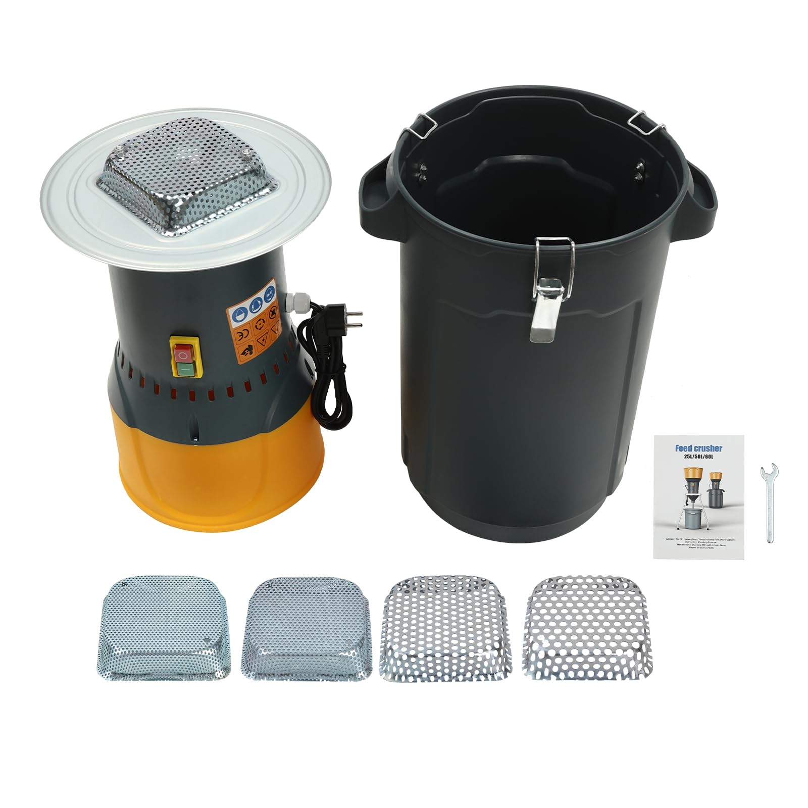 Molino de cereales eléctrico 1000 W, 25 l, molino de trigo y arroz, molino de alimentos, molino de maíz, molino de cereales eléctrico profesional para todo tipo de granos