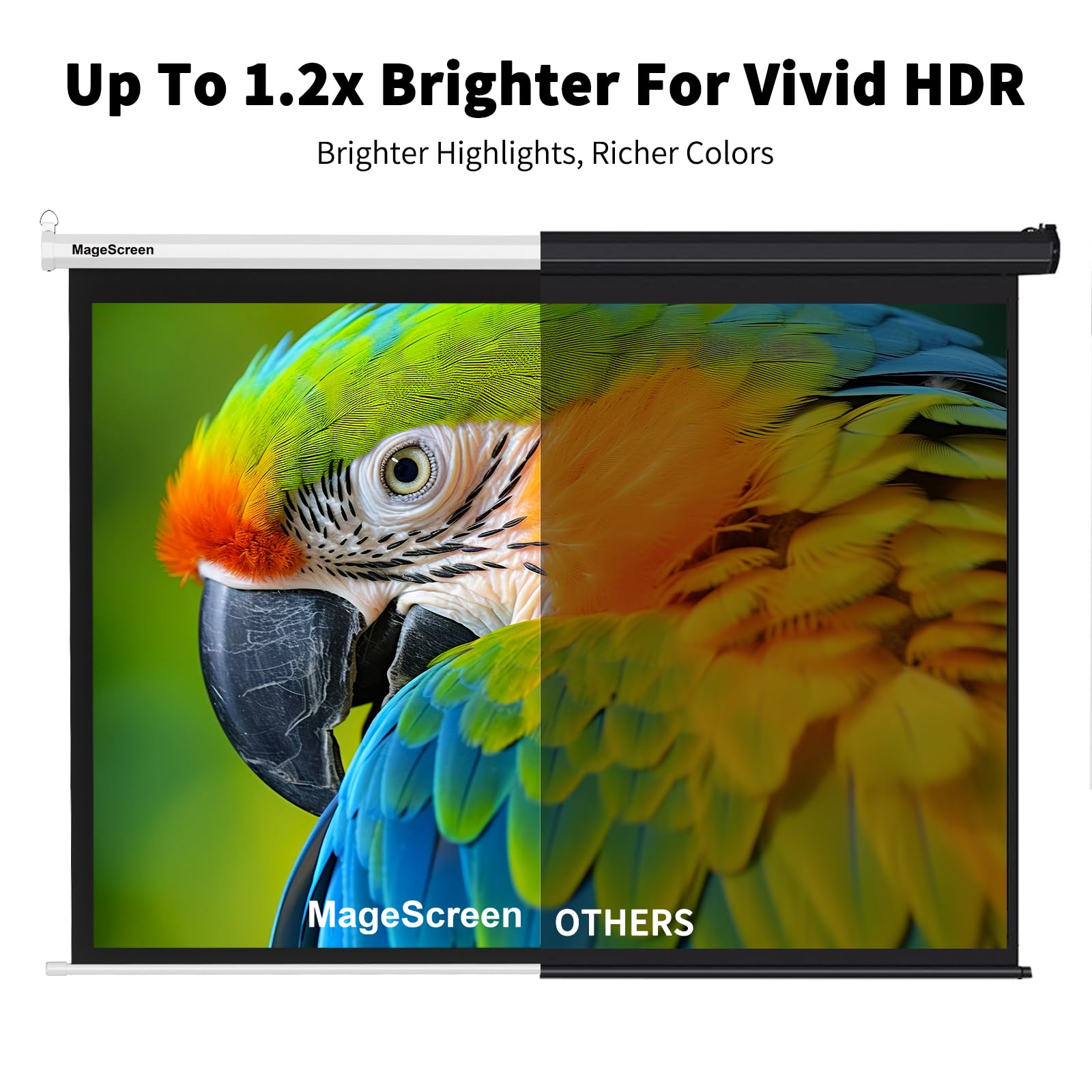 Manueller Beamer Rollo 100 Zoll (229.4 x 164 cm) 16:9 Weiß 4K HD