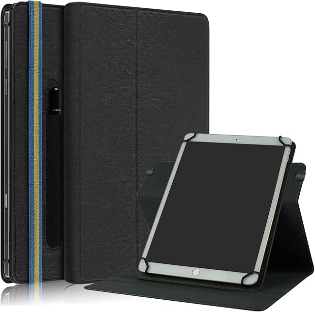 DINGGUAGUA 10.1 Inch Tablet Case Universal,Folio Cover For All 9 10 11" Tablet,Case Compatible with Lenovo/Samsung/Huawei/TECLAST/Fusion 5,Black