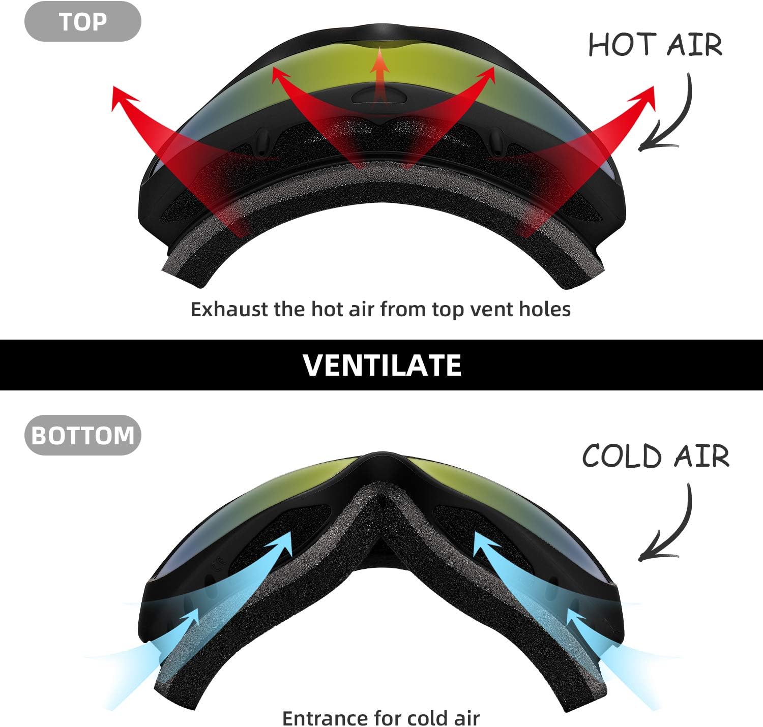 VELAZZIO Ski Goggles, Snowboard Goggles
