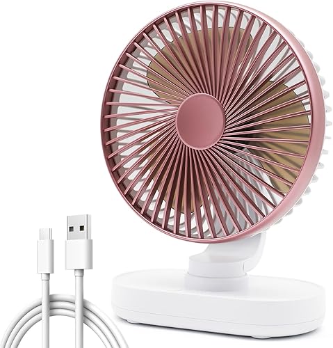 Miniatura 1 de Ventilador de escritorio USB oscilante de 4000 mAh, ventilador de escritorio pequeño, funciona con pilas o alimentado por USB, ventilador personal