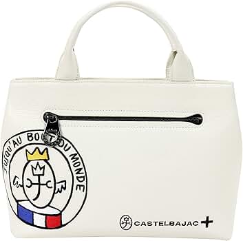 ✨美品✨カステルバジャック　レザー　ハンドバッグ　カートバッグ　ゴルフ　ホワイト ✨美品✨カステルバジャック レザー ハンドバッグ カートバッグ
