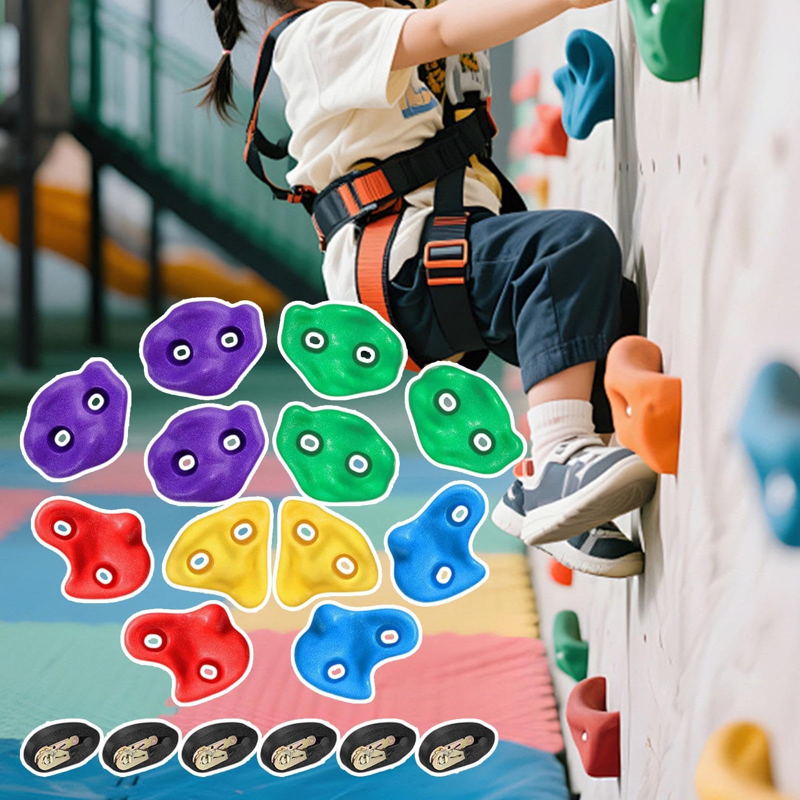Generico Prises D'escalade Arbre | Ensemble Léger Cadeau pour Jeunes Explorateurs | Accessoire D'Entraînement pour Parcours D'Obstacles | pour Garçons Filles Aventure Jardin Mur Escalade Gym