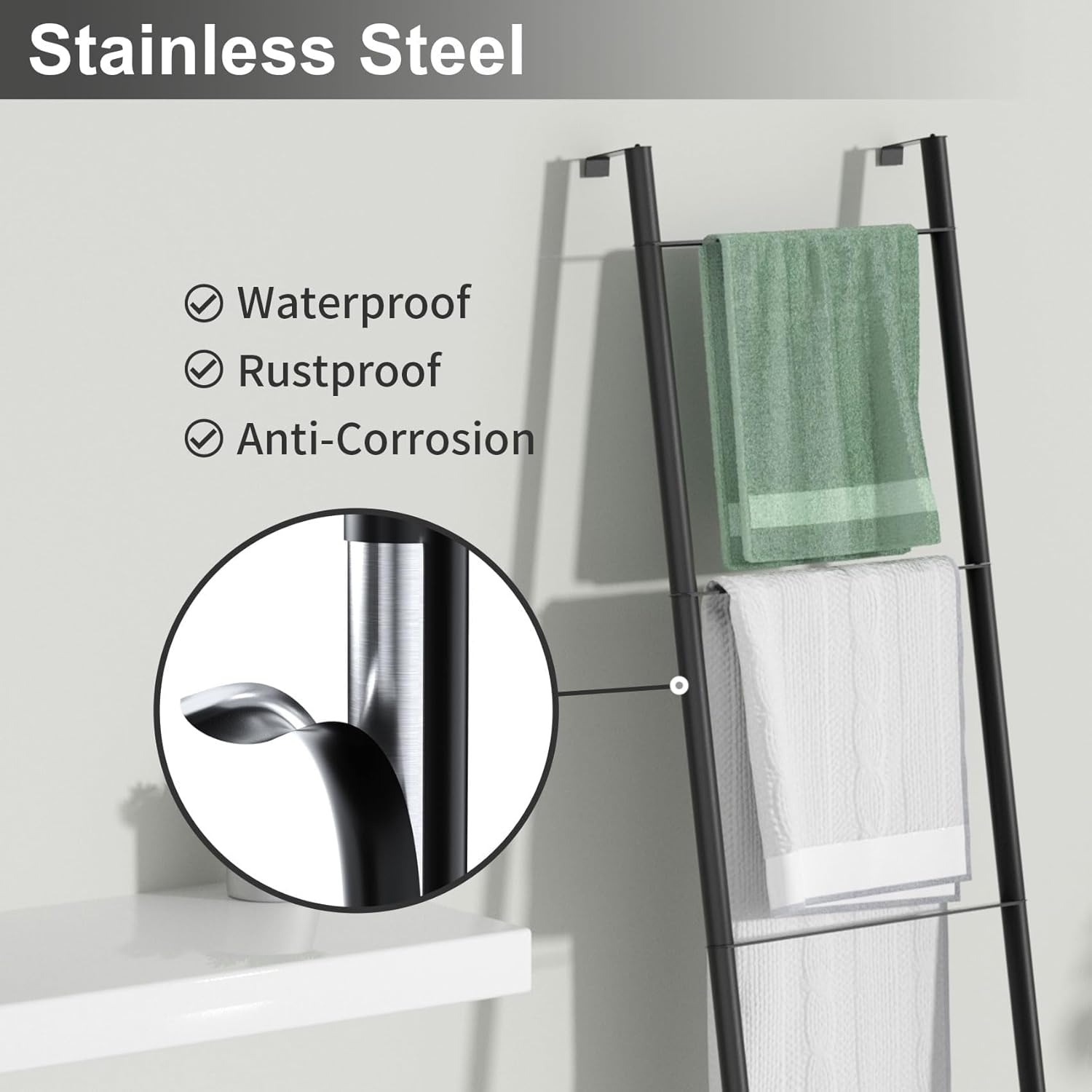 Black Metal Blanket Ladder Towel Rack for Bathroom Liberia Ubuy