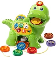 VTech Chomp & Count Dino Green: Interactive Toddler Learning Toy Teaches Colors, Shapes, Numbers & Foods