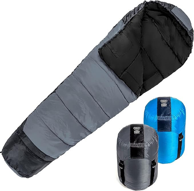 FIT NATION Viking Trek 4 Season Sleeping Bag for Adults/Kids Ideal