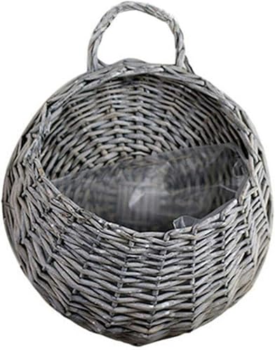 JSJJAWD Flower Pot Garden Wall-Mounted Flower Basket Large Size Handmade Hanging Rustic Flower Pot Nest Basket Wicker Rattan Birds Flower (Color :