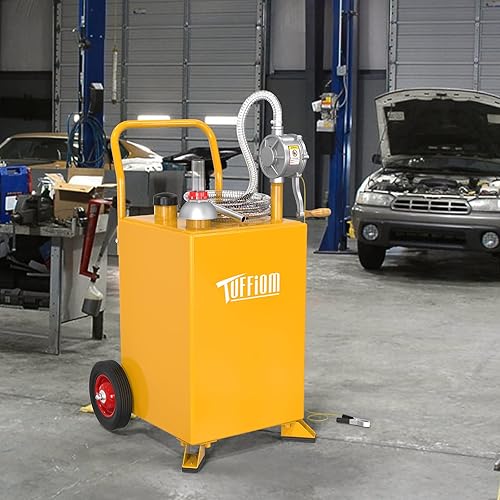Miniatura 9 de TUFFIOM Carrito de combustible de 20 galones con ruedas y bomba de sifón manual, tanque de almacenamiento de transferencia de combustible diésel