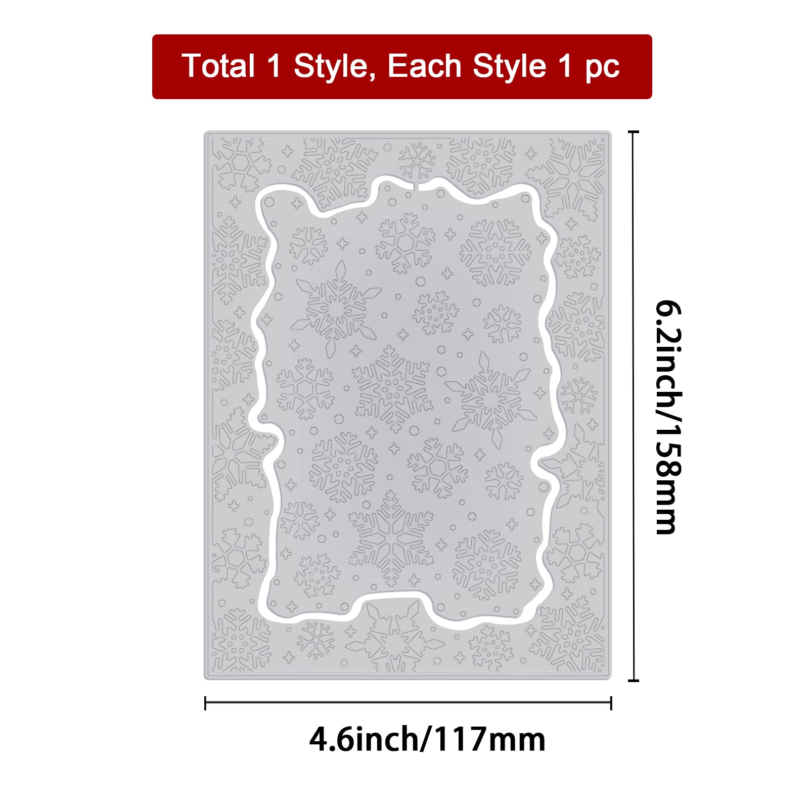 GLOBLELAND Weihnachtsrand Hintergrund Hot Foil Plate zur Herstellung von Kartendekoration Schneeflocken-Rand Hot Foil Paper Plate für Scrapbooking Metall-Hot Foil Plate für Fotoalbum