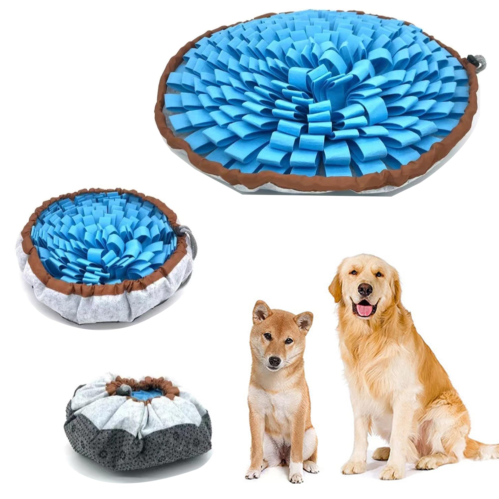 WAURCSY Snuffle Mat for Dogs, Interactive Sniff Mat for Slow Eating and Keep Busy, Adjustable Dog Digging Toys Encourages Natural Foraging Skills and Mental Stimulation, Practical