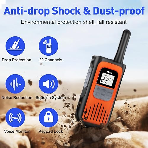 Miniatura 2 de Walkie Talkies para adultos, Walkie Talkies recargables de largo alcance de 22 canales de radios bidireccionales con baterías de iones de litio de
