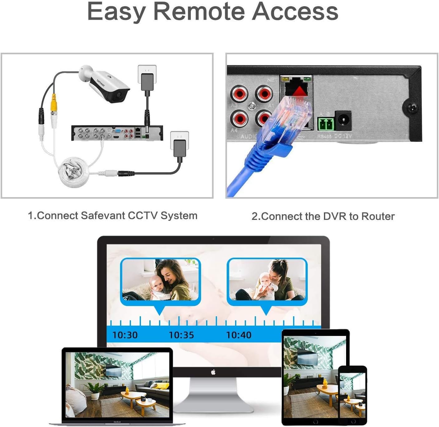 One-Day Sale: Up to 70% Off [2TB Hard Drive Pre-Installed] 5MP Home Security Camera System Outdoor,SAFEVANT 8 Channel Indoor Outdoor CCTV DVR Wired Systems 8PC Surveillance Cameras with Night Vision Motion Detection