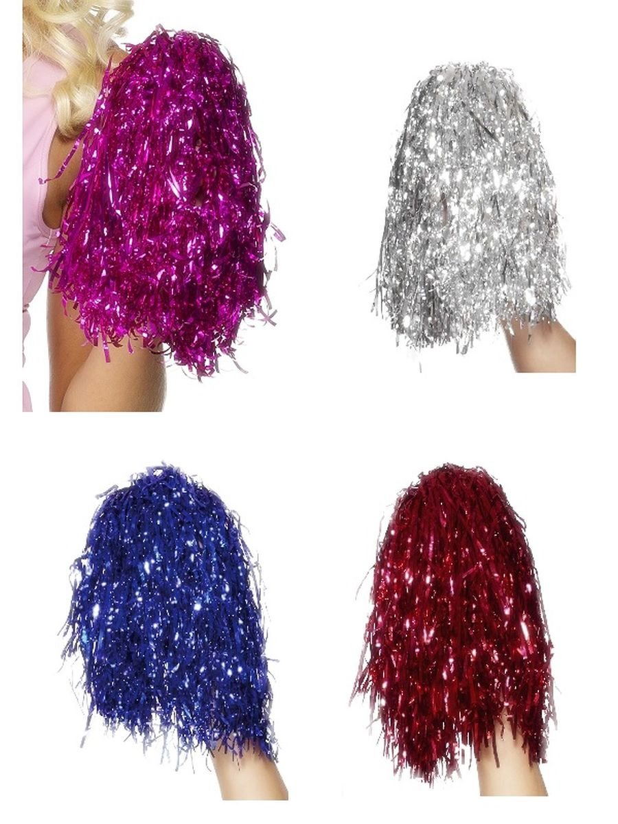 Smiffys 24173 Poms Cheerleader PINK Pompoms Büschel Party