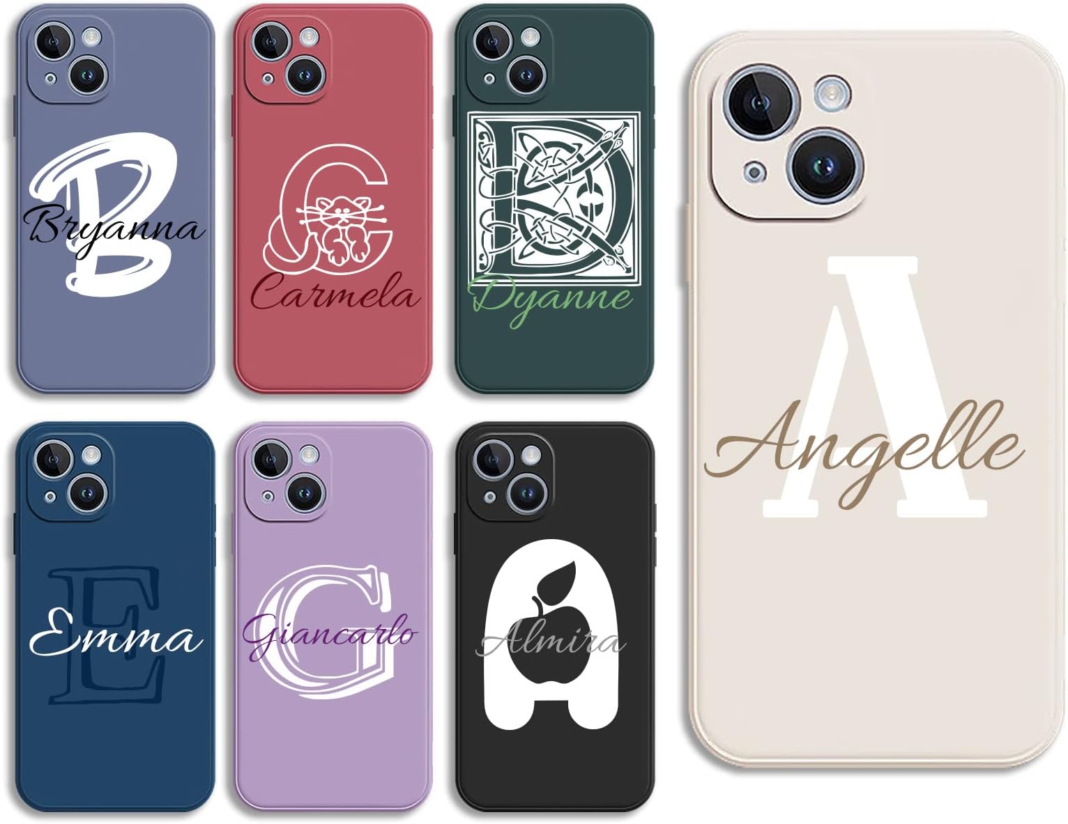Personalised Custom Case compatible with Xiaomi Redmi Turbo4 14R 13 4G K70 K80 13C 12C 10C 9C 10 9A 9 Note 13R 13 12 11 10 9 8 7 5 Plus 11T Pro A3,it Customised Cover with Initial Name & Text