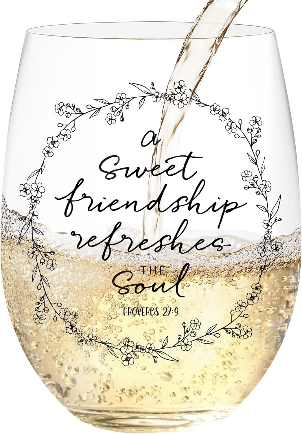 LITTLEBIGGER Friendship Gifts for Women – 15 oz Scratch-Resistant Wine Glasses, Sister Birthday Gifts,Birthday Gifts for Friend, Gifts for Christians – Wine Glasses for Women - Image 2