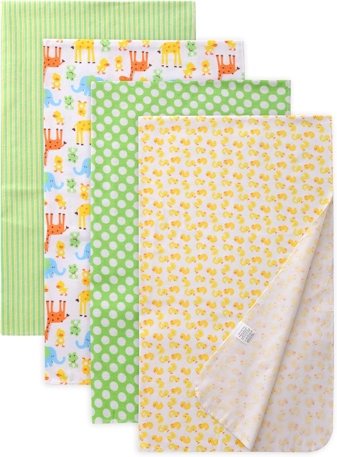 Cotton Flannel Receiving Blankets 4 Pcs, Baby Swaddle Blankets, Infant Flannel Blanket 30 X 40 Inch for Boy Girl (Style2)