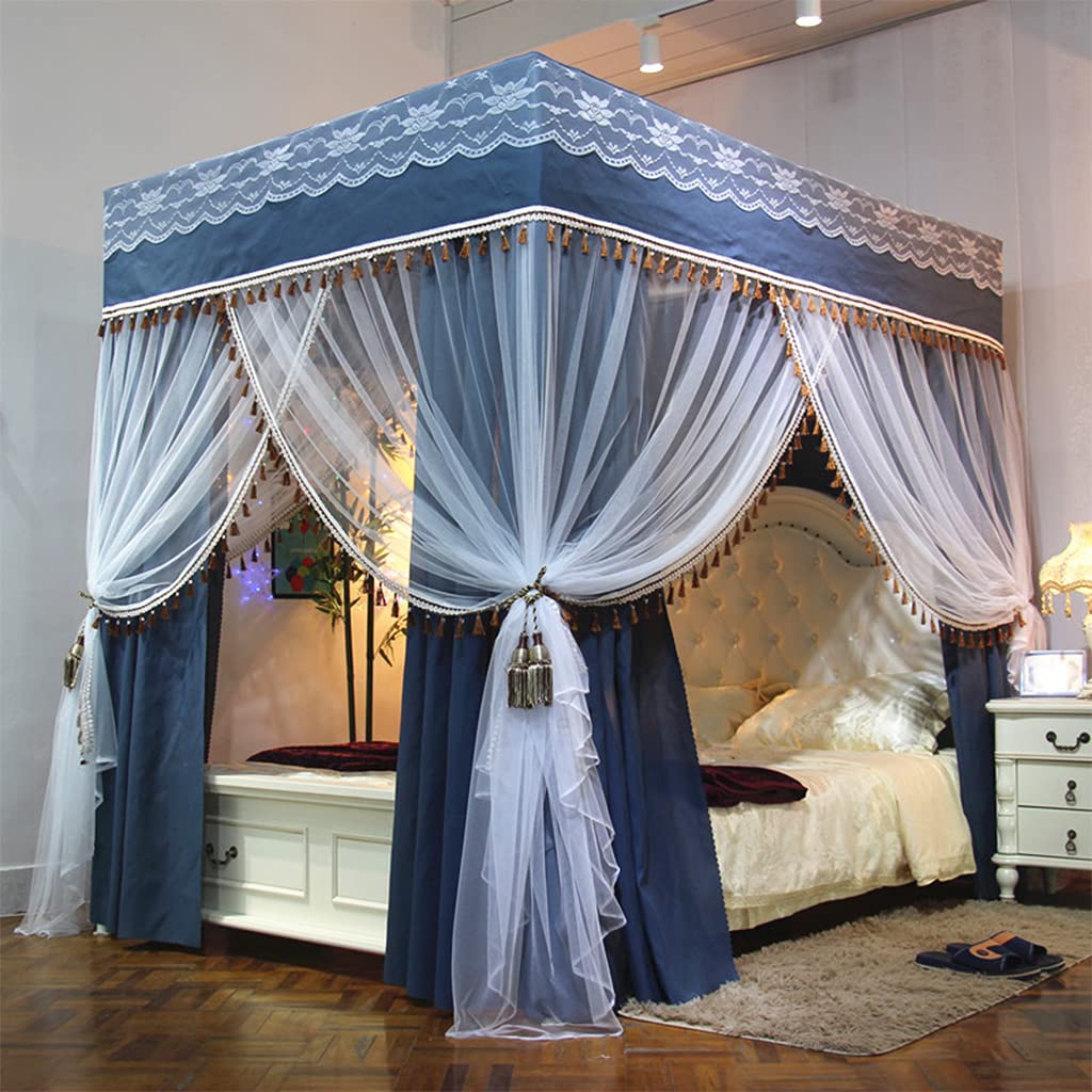 Princess 4 Corner Post Bed Canopy and Cute Mosquito Net for Girls Bed Adult Bedroom Kids Rooms,Curtain Net for Twin/Full/Queen/King Size Bed