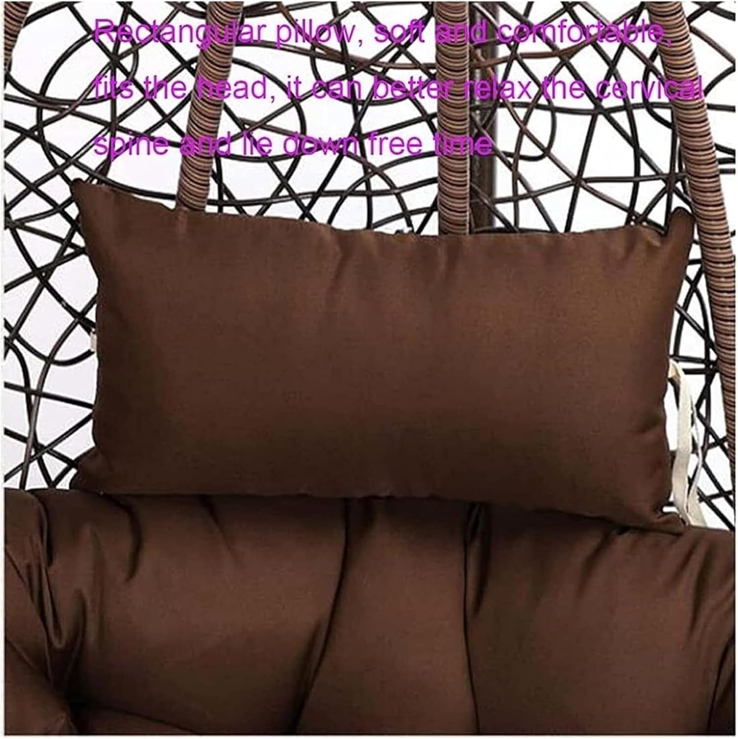 Egg Chair Cushion Replacement, Outdoor Thickened Hanging Egg Swing Chair Cushions Pads for Hanging Eggs Chair with Ties&Headrest Pillow(Sky Blue,100cm)