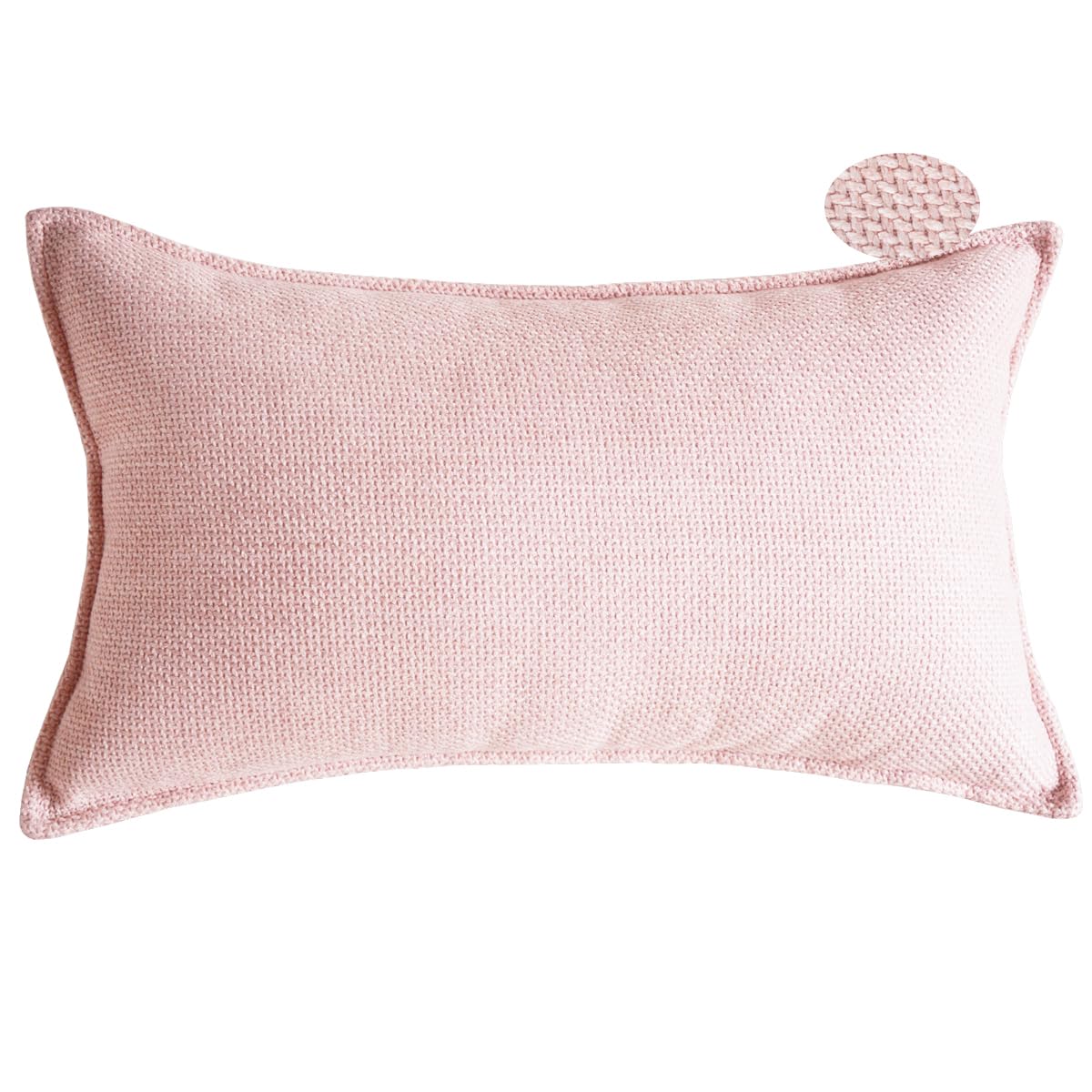 Lutanky Elegant Linen Cushion Cover Decorative Rectangle Throw Pillow Case for Sofa Bedroom Car with Invisible Zipper Pink (30 x 50 cm, 1 Piece)