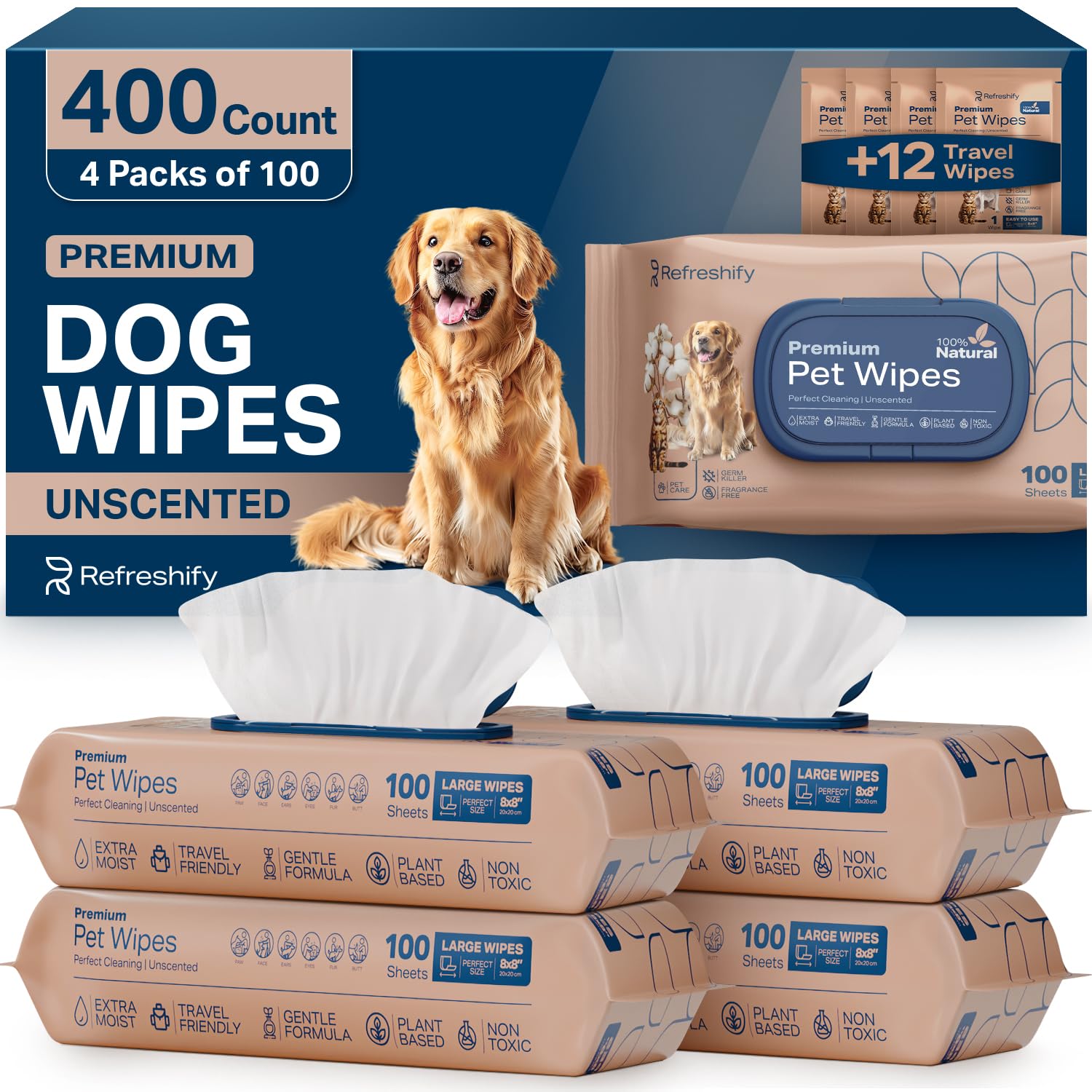 REFRESHIFY Dog Wipes