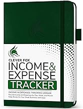 Clever Fox Income & Expense Tracker – Accounting & Bookkeeping Ledger Book for Small Business – 1-Year Record Notebook, A5 (Dark Green)