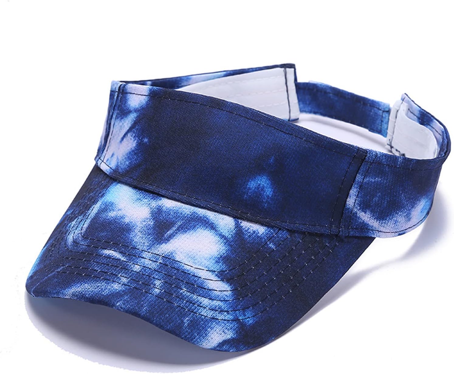 6 PC Tie Dye Sun Visors Hats, Sports Visor Hat Ball Caps Empty Top Tennis Golf Summer Beach Pool