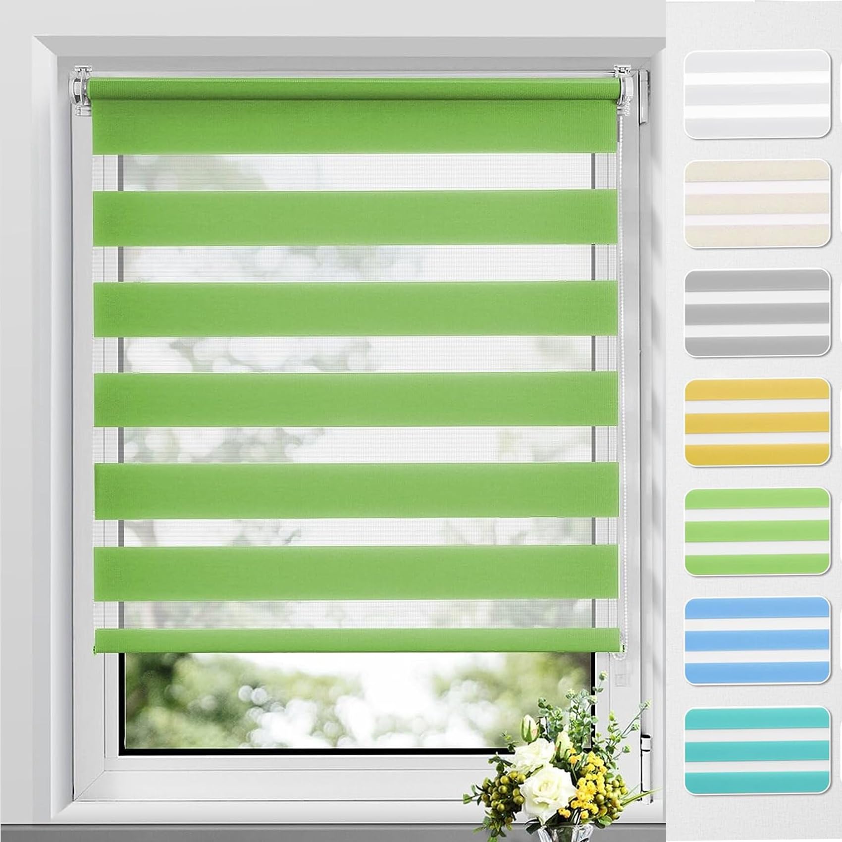 Store enrouleur occultant de voyage et chambre d'enfant vert