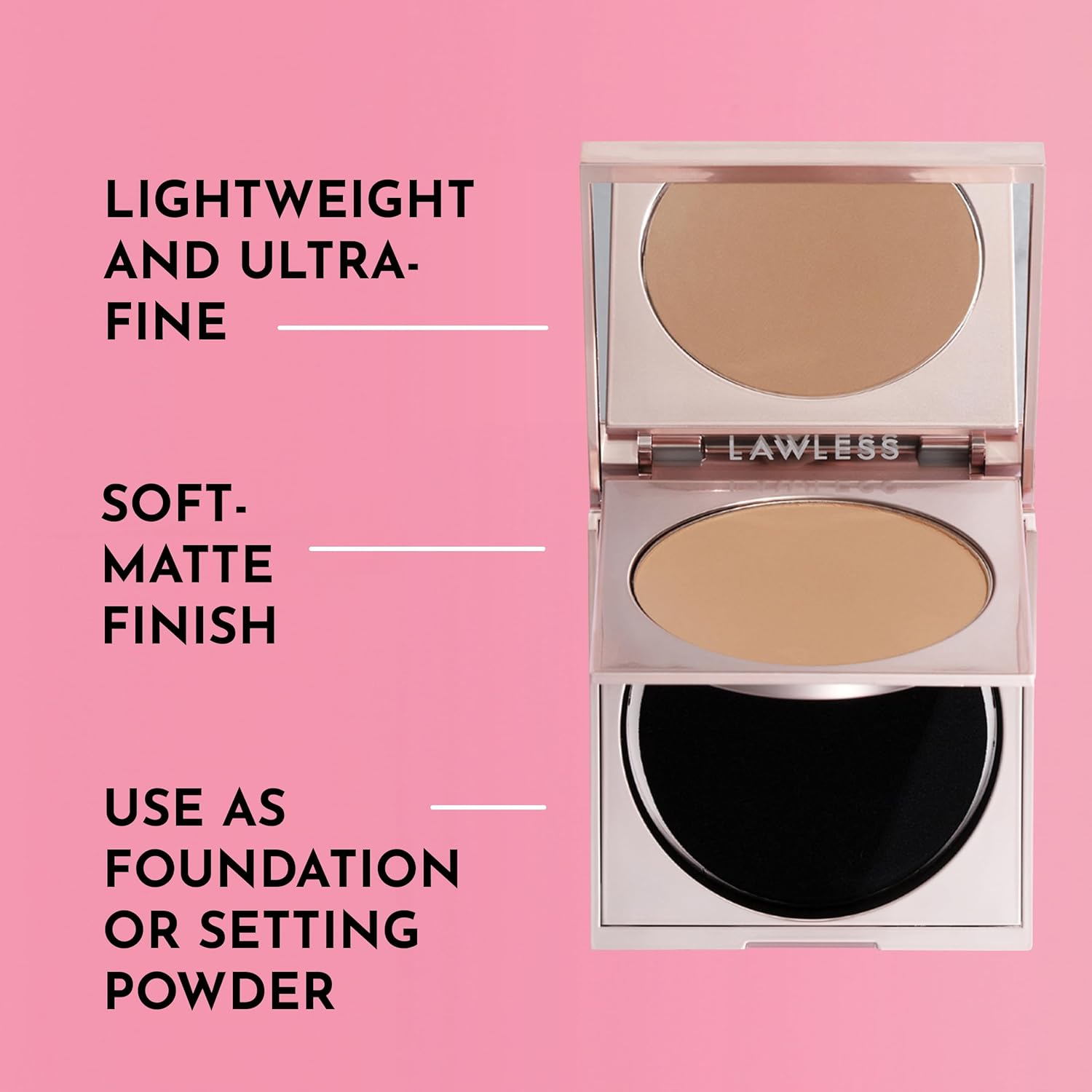 LAWLESS Women's Talc Free Skin Smoothing Powder, Medium, 0.34 Ounce - Image 3