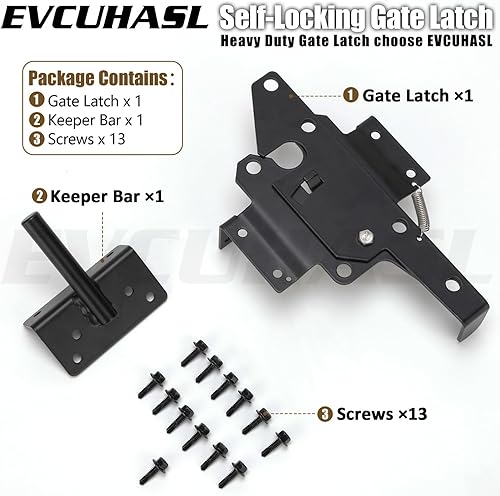Miniatura 2 de Pestillo de puerta de autobloqueo, montaje en poste de alta resistencia, cerradura automática de puerta por gravedad, herrajes para puerta para
