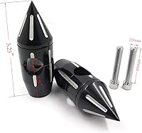 Vista 4 de XKH - Elevadores de manillar con punta negra de 2 1/4 pulgadas, compatible con Harley Softail Dyna Sportster Custom de 1 pulgada [B00YB44RIW]