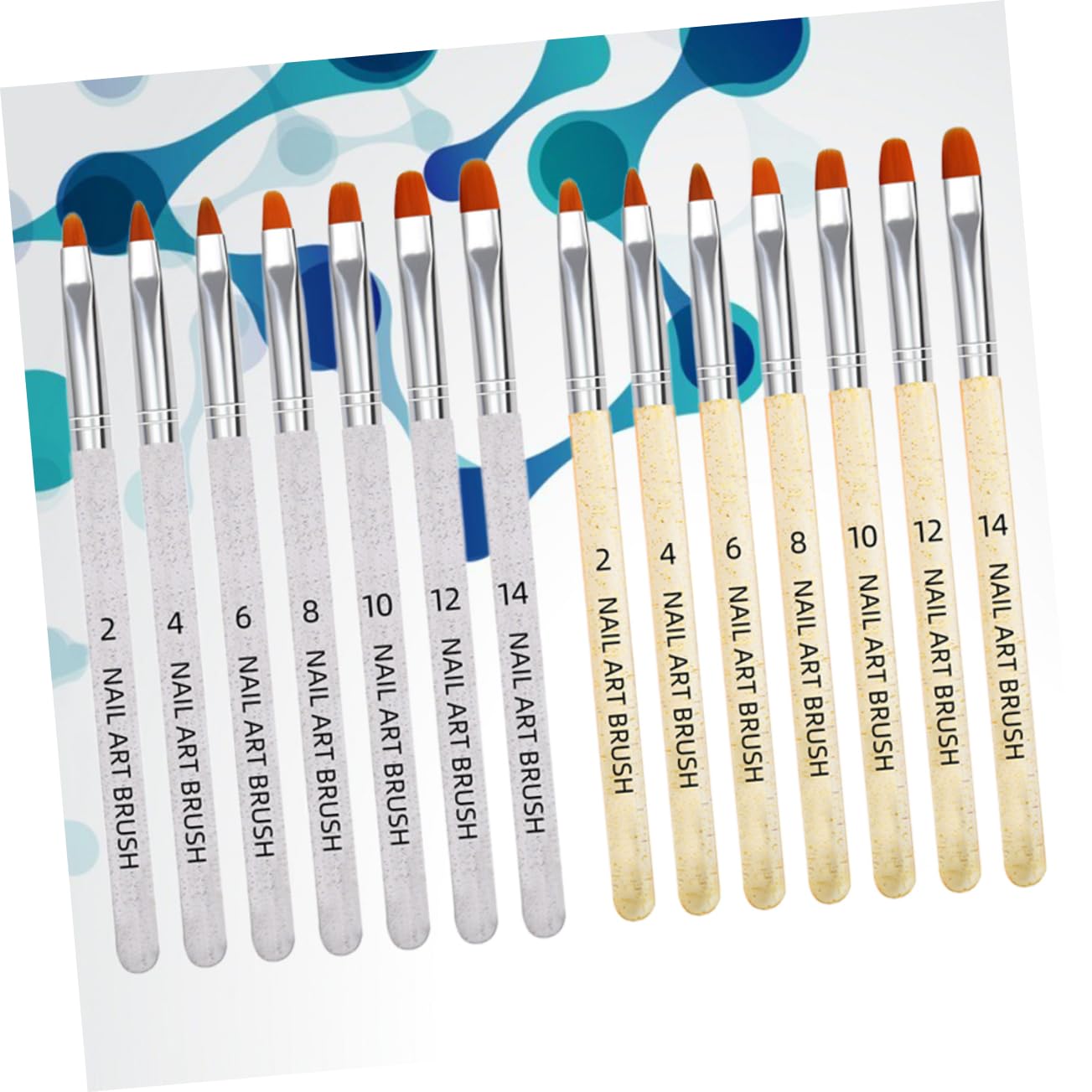 Healeved 42pezzi Pennelli Per Nail Art Pennelli Trasparenti Per Manicure e Decorazioni Unghie Per Artisti e Principianti