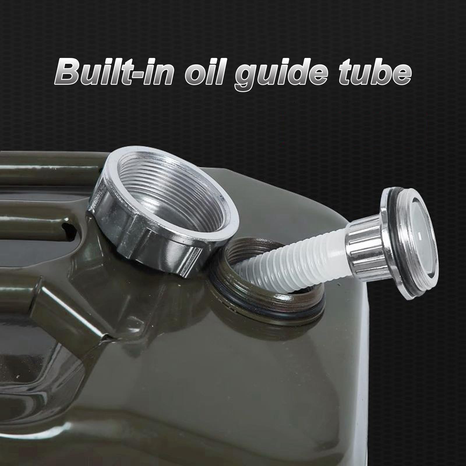 Tanque de Gasolina de Metal con Pico Flexible, Contenedor de Gasolina for Equipos de Viajes Autónomos, Viajes y Campamentos(15L)