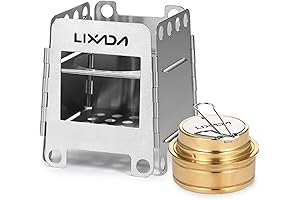 Lixada Portable Backpacking Stove Stainless Steel Folding Wood Stove