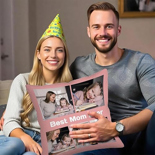 Miniatura 7 de Best Mom Ever Custom Pillowcase  Personalized Photo Collage Throw Pillow Cover, Gift for Family, Couple, Christmas, Valentine's, Mother's Day &