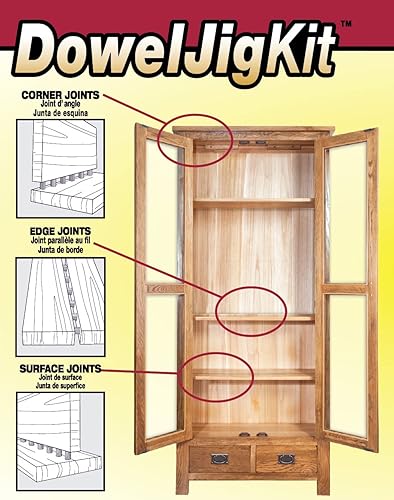 Miniatura 6 de Milescraft 13090003 DowelJigKit kit de tarugos de madera - incluye Milescraft JointMate.