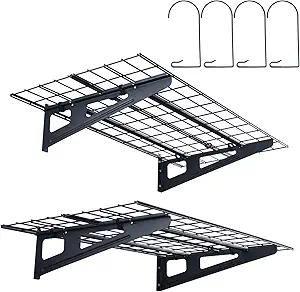VEVOR 2 x 4 ft Wall Mounted Shelving, 2 Pack Heavy Duty Shelves 500lbs Capacity, Floating Shelves for Shop, Shed, Storage