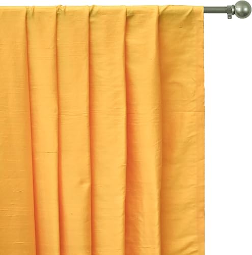 Miniatura 6 de Tela Dupioni de seda amarilla azafrán brillante por The Yard, 41 pulgadas o 40.9 in de ancho, 2 yardas continuas Tela de seda amarilla, Dupioni de