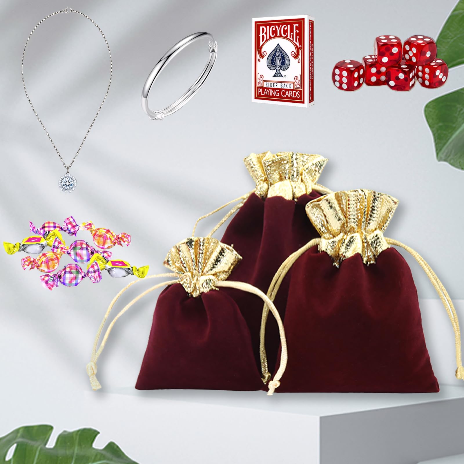TOPTIE 50 Sacchetti Regalo in Velluto Personalizzati con Finiture Dorate