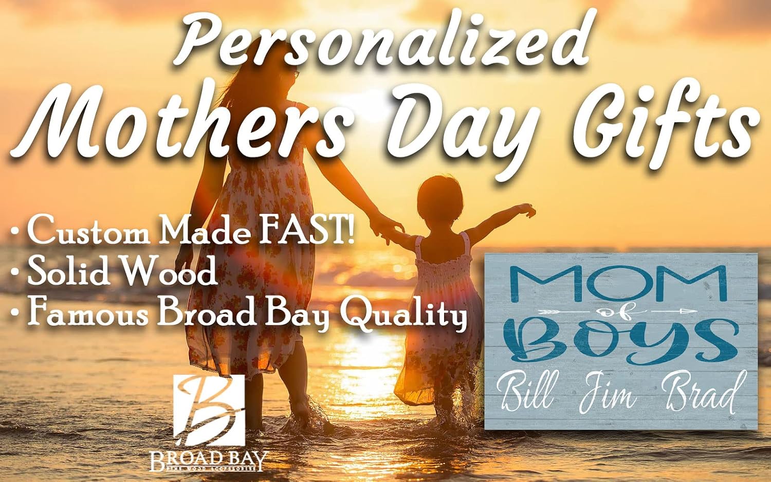 Mom of Boys Sign WIth Names Gift for Mother of Boys Custom Wood Personalized Mother's Day Present Idea or Birthday Gift
