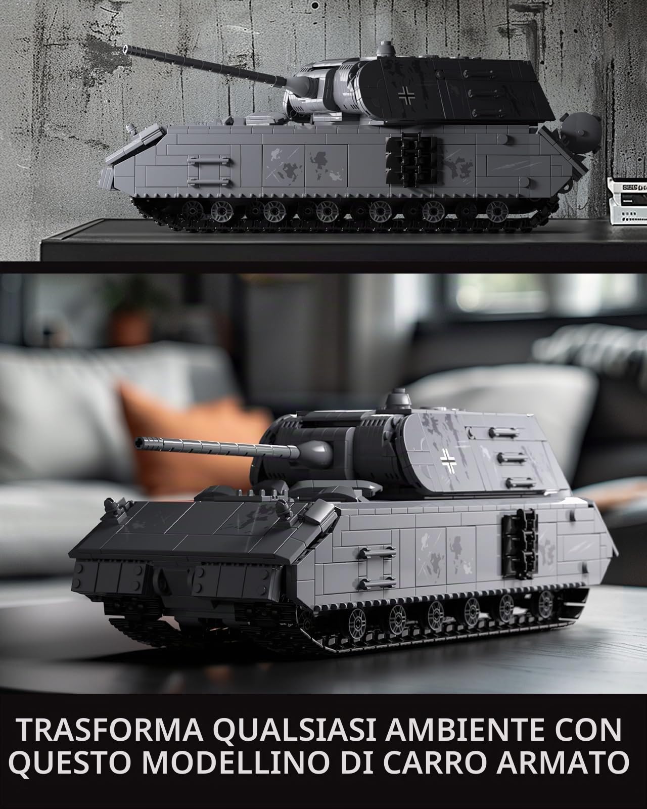 Nifeliz Set di costruzioni di carro armato Maus, militare modello da collezione dell'esercito da costruire per adulti, Regalo per Uomo e Donna (2272 pezzi, NF10289)